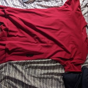 Red alphalete fishtail shirt
